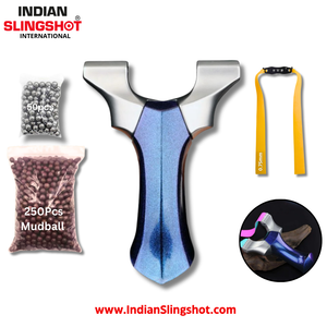 White Smoke NebulaCore Dragon Tooth Stainless Steel Slingshot INDIAN SLINGSHOT