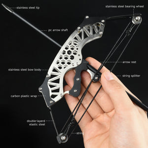 Black Stainless Steel Mini Pulley Composite Bow Target Indoor And Outdoor Shooting INDIAN SLINGSHOT