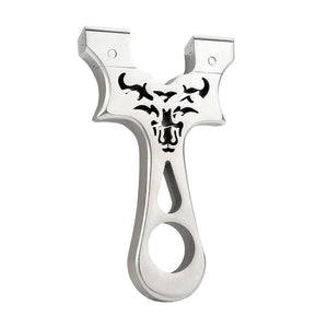 Antique White Bull Fight Stainless Steel Slingshot MARKSMAN