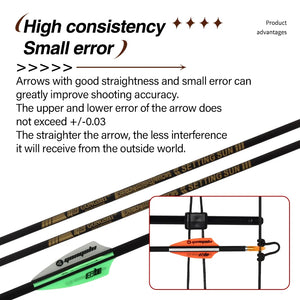 Light Gray SPG 4.2mm Carbon Arrows – 31" Precision Archery Shafts (Spine 700-1300) SPG