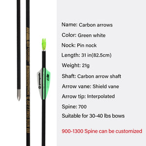 White Smoke SPG 4.2mm Carbon Arrows – 31" Precision Archery Shafts (Spine 700-1300) SPG