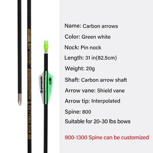 White Smoke SPG 4.2mm Carbon Arrows – 31" Precision Archery Shafts (Spine 700-1300) SPG