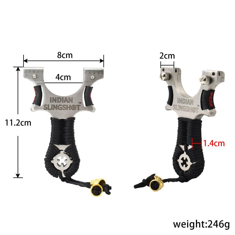 Gray Indian Bulls Eye Stainless Steel Slingshot for Target Shooting INDIAN SLINGSHOT