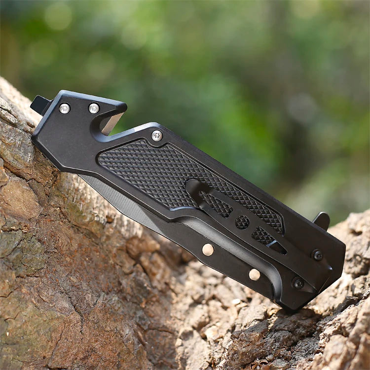 Dim Gray 440C Stainless Steel Folding Pocket Knife | G10 Handle MARKSMAN