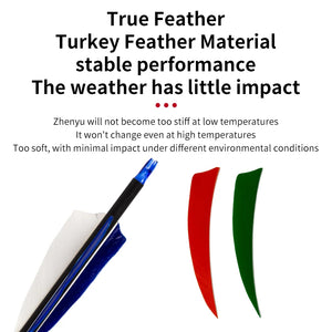Black SPG AF106-JY 4 Inch Shield Shape Turkey Feather Arrow Fletching SPG