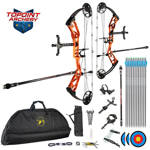 White Smoke TOPOINT T1 Target Compound Bow Competition Package with 12 Arrows Topoint