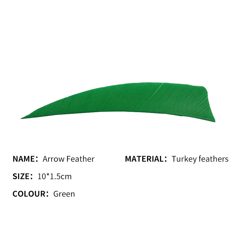 Forest Green SPG AF106-JY 4 Inch Shield Shape Turkey Feather Arrow Fletching SPG