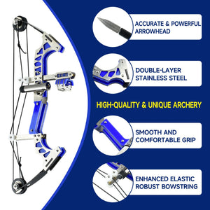 Light Gray Laser Aiming Metal Pulley Mini Compound Bow Target Shooting MARKSMAN