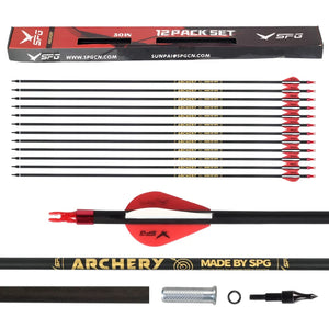 Tan SPG 500 Spine Mixed Carbon Arrows – 7.8mm Threaded Tip 30 Inch Set SPG