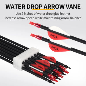 Black SPG 500 Spine Mixed Carbon Arrows – 7.8mm Threaded Tip 30 Inch Set SPG