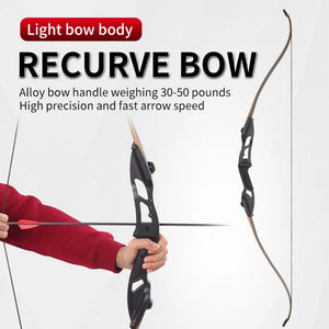 White Smoke SPG 56 Inch Recurve Bow – 30-50lbs Right-Handed Aluminum Alloy Bow SPG