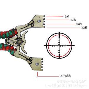Gray New Alloy Cattle Head Catapult Free Binding And Press Aiming Shooting Outdoor Sports Slingshot INDIAN SLINGSHOT