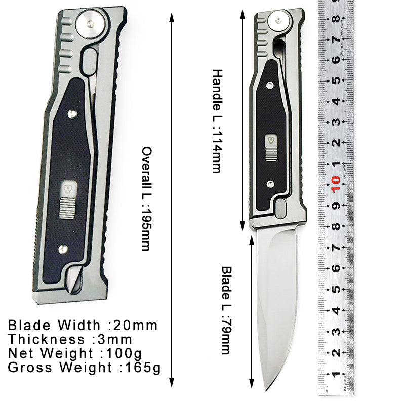 Dark Slate Gray High-Grade Gravity pocket knife with Mechanical Physics Opening | EDC, Camping, Survival, or Self-defense MARKSMAN