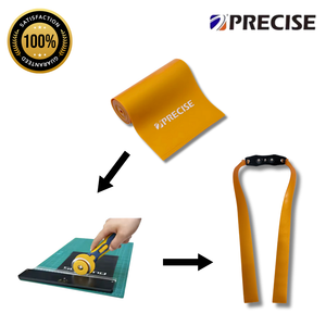 Dark Slate Gray PRECISE 5-Pcs Sample Pack Slingshot Replacement Flat Bands | 20cm Mid Pull Rubber Bands | 0.50mm, 0.60mm, 0.70mm, 0.80mm & 1.0mm Thickness | Natural Latex Slingshot Catapult Accessories INDIAN SLINGSHOT