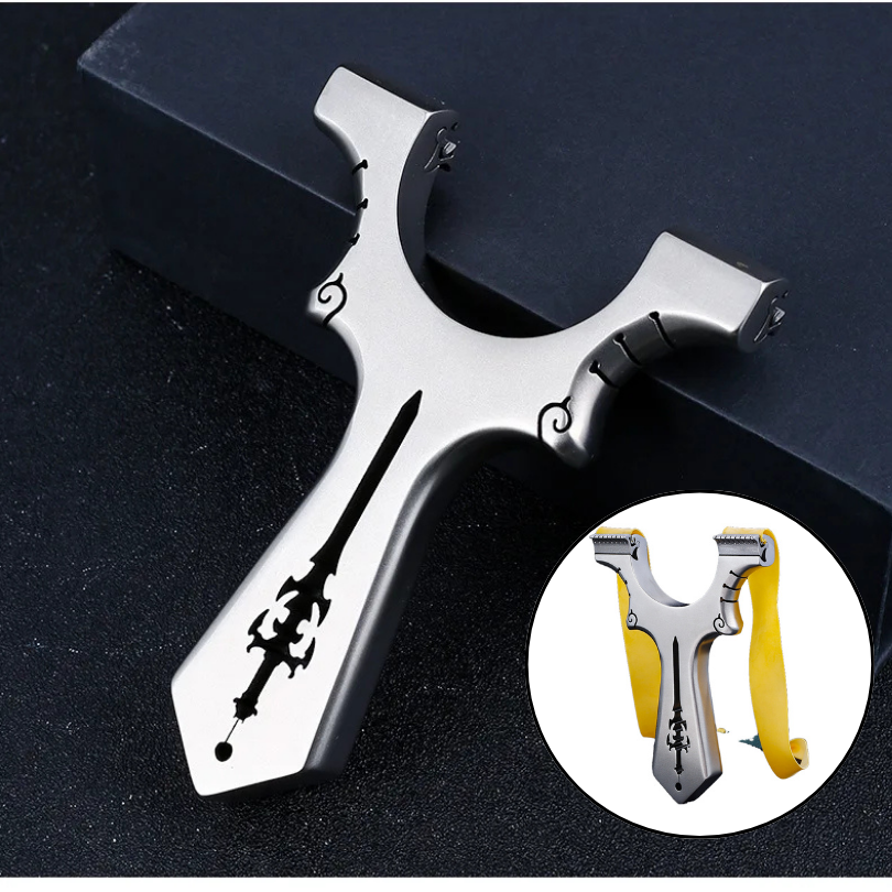 Black SwordClaw Stainless Steel Slingshot MARKSMAN