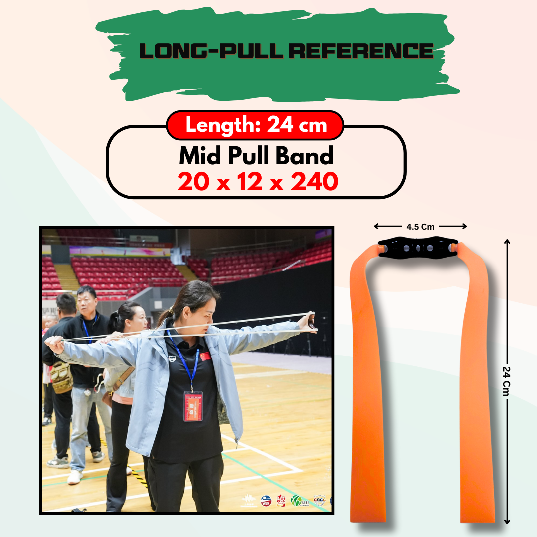 Dark Slate Gray 3-Pieces Flag Rubber Slingshot Replacement Bands | 17cm, 20cm & 24cm | 0.75mm Flat Latex Bands in Orange, White & Green | Sling Tool Accessories INDIAN SLINGSHOT