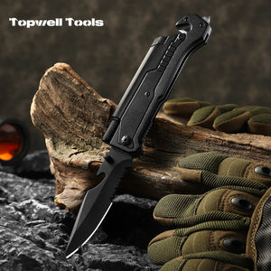 Dark Slate Gray 6-in-1 Folding Pocket Knife Multitool ā Aluminum Handle MARKSMAN