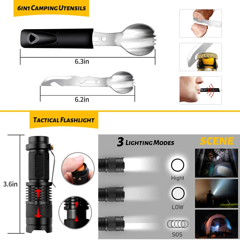MARKSMAN 60-in-1 Survival Kit for Camping & Outdoor Emergency