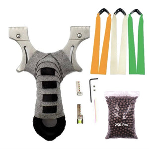 Gray Grey Black Wrap Stainless Steel Slingshot MARKSMAN