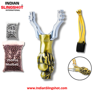 Gray Golden Serpent Alloy Slingshot MARKSMAN