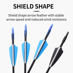 Dark Slate Blue SPG 6mm Fiberglass Arrows – 80cm Archery Arrows with Steel Tips SPG