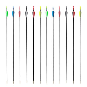 Light Gray SPG 6mm Fiberglass Arrows – 80cm Archery Arrows with Steel Tips SPG