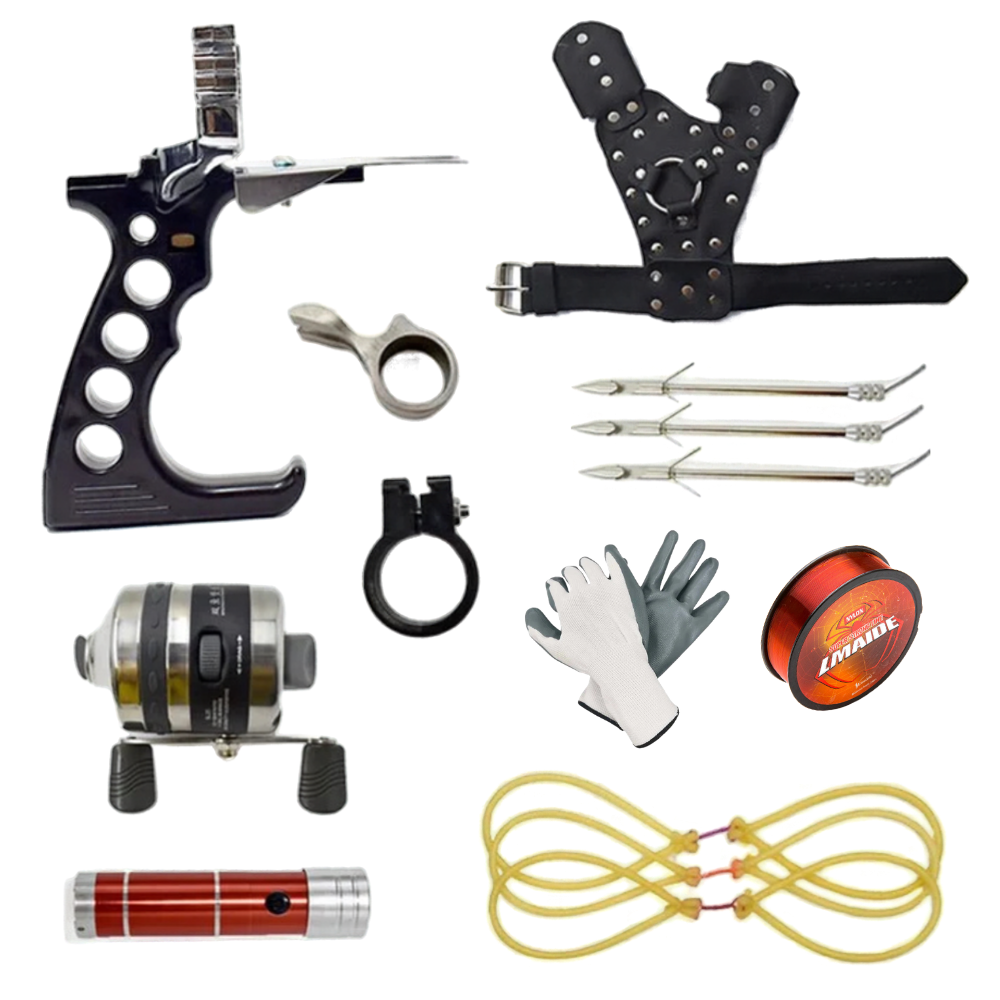 White Smoke Powerful Slingshot Combo Set for Outdoor Target Shooting and Fishing MARKSMAN