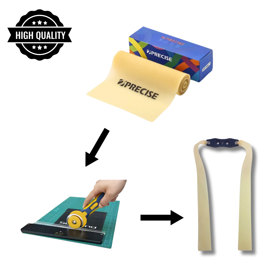 Dark Slate Gray Pack of 3 Slingshot Replacement Flat Bands | 17cm, 20cm & 24cm | 0.60mm, 0.75mm & 0.80mm |  Natural Rubber Color, Yellow & Green | Natural Latex Slingshot Catapult Accessories INDIAN SLINGSHOT