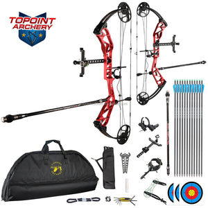 White Smoke TOPOINT T1 Target Compound Bow Competition Package with 12 Arrows Topoint