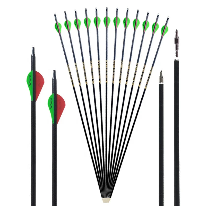 SPG 82cm Pure Carbon Arrow Spine 300 – Durable Archery Shaft