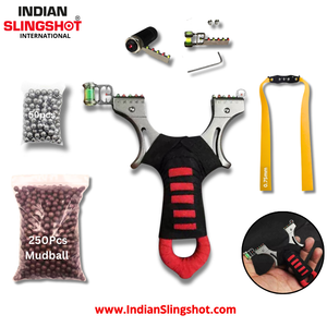 White Smoke RedCore Stainless Steel Slingshot – Compact Precision Handle Design with Laser Sight & Level Indicator INDIAN SLINGSHOT