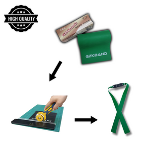 Gray Pack of 3 Slingshot Replacement Flat Bands | 17cm, 20cm & 24cm | 0.60mm, 0.75mm & 0.80mm |  Natural Rubber Color, Yellow & Green | Natural Latex Slingshot Catapult Accessories INDIAN SLINGSHOT