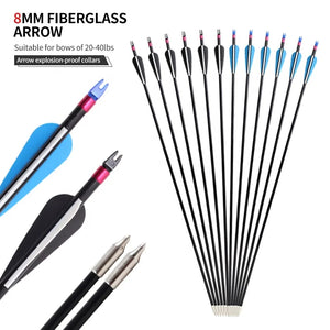 Light Gray SPG 8mm Fiberglass Arrows 80cm | 500 Spine Durable Target Arrows SPG