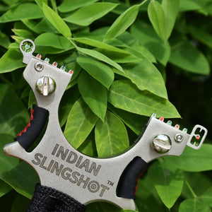 Dark Green Indian Bulls Eye Stainless Steel Slingshot for Target Shooting INDIAN SLINGSHOT