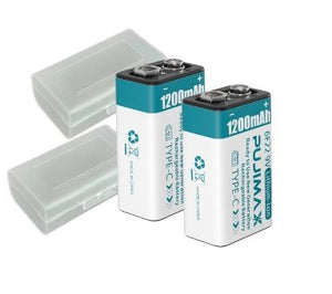 Light Gray New Generation 9V Battery 1200mAh Lithium-Ion Battery Rechargeable Battery Plug micro Type-C USB PUJIMAX