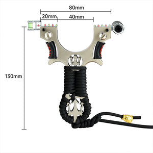 Gray Trident Alloy Slingshot Catapult with Laser Durable Outdoor Target Shooting Game Slingshot MARKSMAN