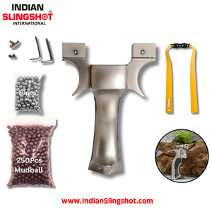 Dark Gray Professional Olympic Alloy Slingshot For Outdoor Target Shooting INDIAN SLINGSHOT