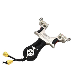 Light Gray Indian Bulls Eye Stainless Steel Slingshot for Target Shooting INDIAN SLINGSHOT