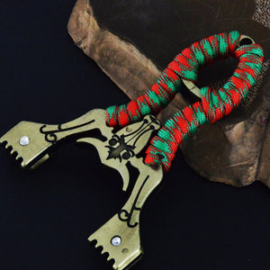 Black New Alloy Cattle Head Catapult Free Binding And Press Aiming Shooting Outdoor Sports Slingshot INDIAN SLINGSHOT