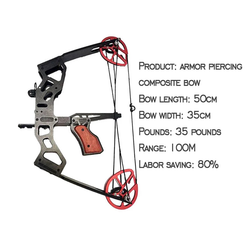 White Smoke ARMOR PIERCING COMPOSITE Pulley Bow – Compact Stainless Steel Build for Outdoor Fishing Use (35 lbs) INDIAN SLINGSHOT