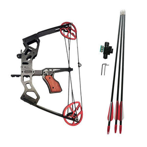 White Smoke ARMOR PIERCING COMPOSITE Pulley Bow – Compact Stainless Steel Build for Outdoor Fishing Use (35 lbs) INDIAN SLINGSHOT