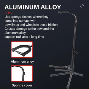 Dark Slate Gray SPG Adjustable Foldable Bow Stand | Alloy EVA Tripod Holder Black SPG