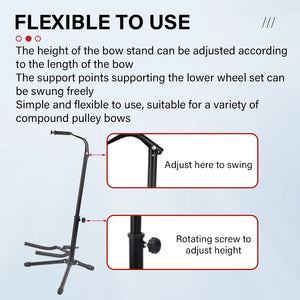 Lavender SPG Adjustable Foldable Bow Stand | Alloy EVA Tripod Holder Black SPG