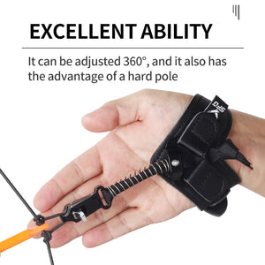 Tan SPG Adjustable Wrist Bow Release | 360° Rotating Metal Leather Strap SPG