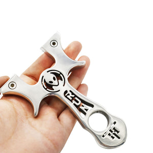Light Gray AlienRun Stainless Steel Slingshot MARKSMAN