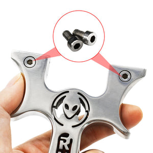 Gray AlienRun Stainless Steel Slingshot MARKSMAN