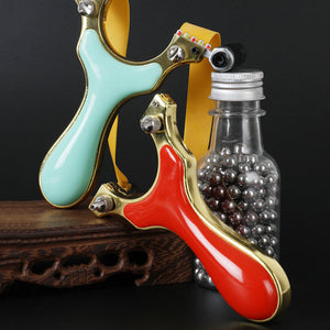 Rosy Brown Alloy Flat Skin Infrared Free Binding Slingshot INDIAN SLINGSHOT