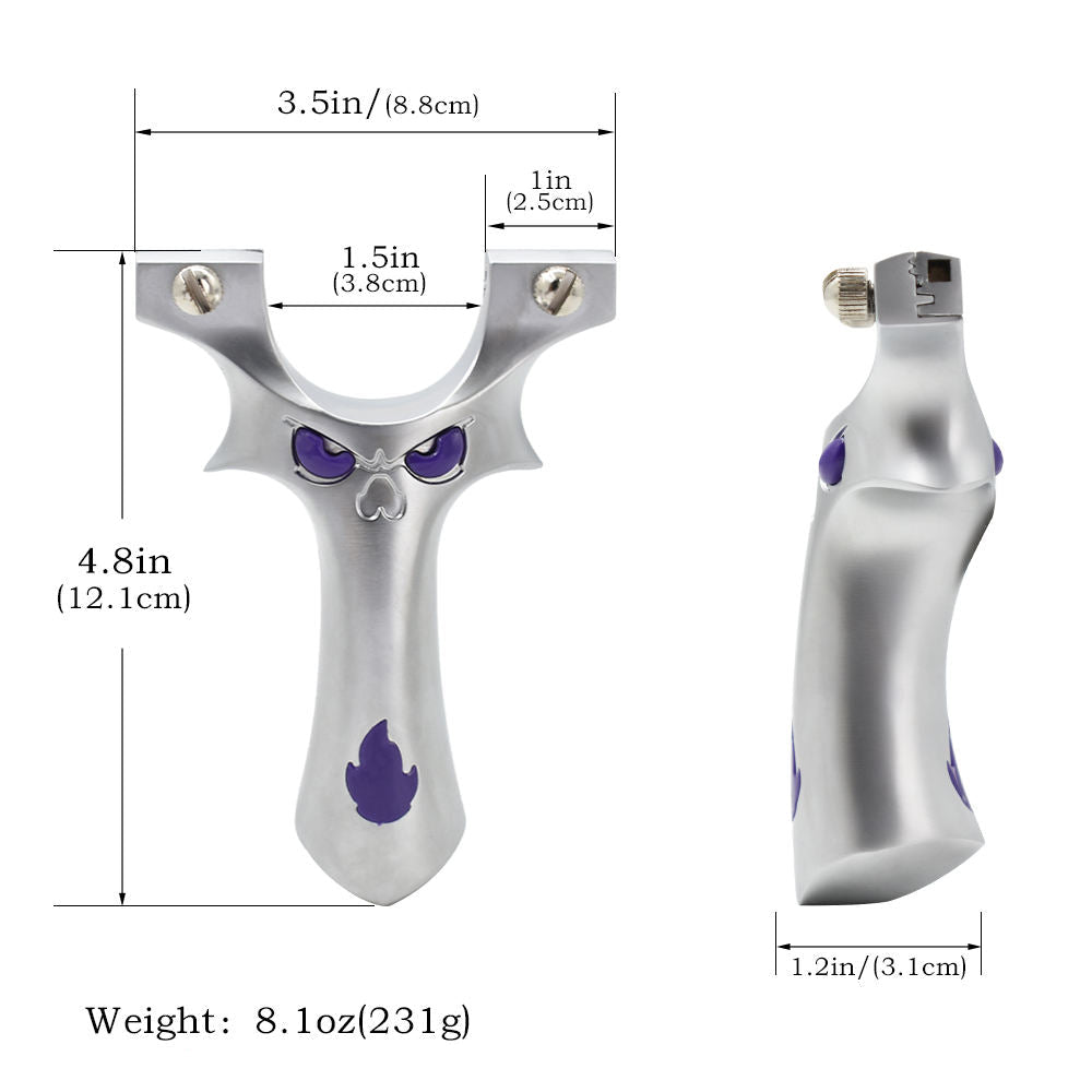 Gray Sleek Blue Fire Demon – High-Quality Alloy Slingshot with Powerful Flat Rubber Band for Outdoor Shooting Slingshot Tool INDIAN SLINGSHOT