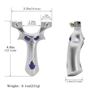 Gray Sleek Blue Fire Demon – High-Quality Alloy Slingshot with Powerful Flat Rubber Band for Outdoor Shooting Slingshot Tool INDIAN SLINGSHOT