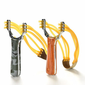Sandy Brown Powerful Aluminium Alloy Slingshot Camouflage Bow Catapult outdoor gaming Toys SLINGSTER